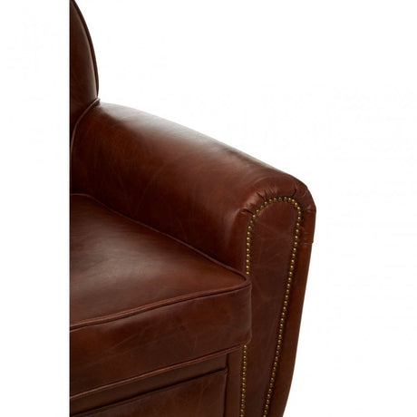 Victor Coffee Leather Classic Armchair, Brown