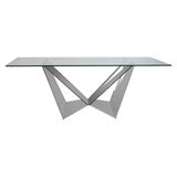 Carlox Dining Table, Silver