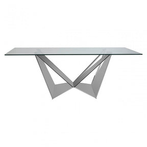 Carlox Dining Table, Silver