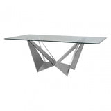 Carlox Dining Table, Silver
