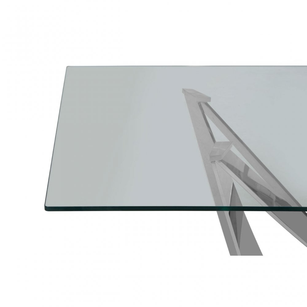 Carlox Dining Table, Silver