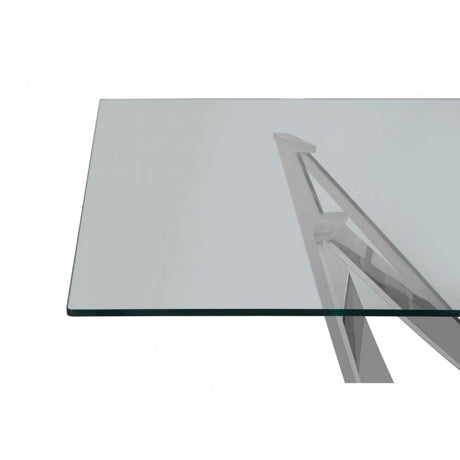 Carlox Dining Table, Silver