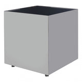 Carlox Square Chrome Finish Side Table, Silver