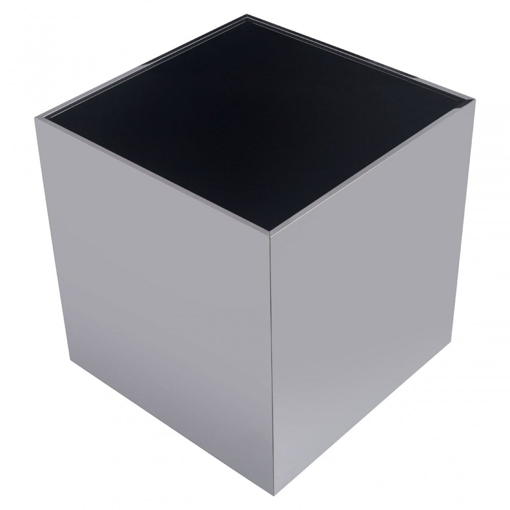 Carlox Square Chrome Finish Side Table, Silver