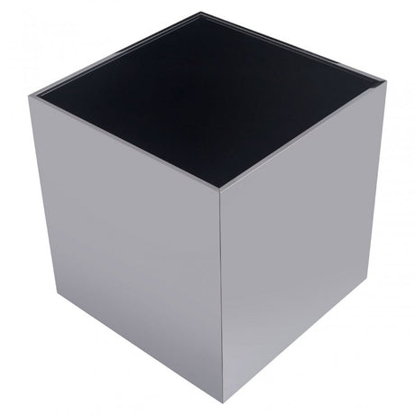 Carlox Square Chrome Finish Side Table, Silver