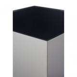 Carlox Square Chrome Finish Side Table, Silver
