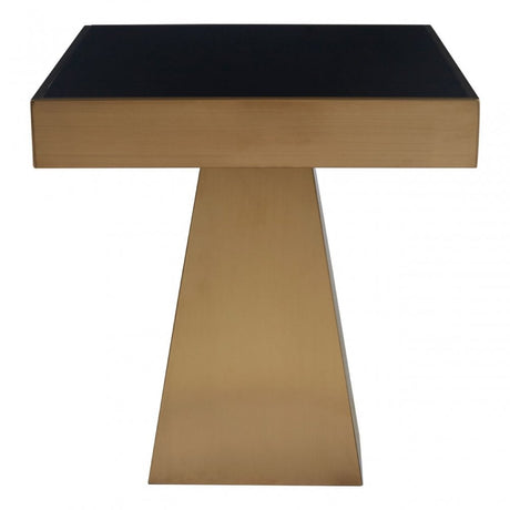 Carlox Square Gold Finish Side Table, Gold