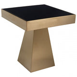 Carlox Square Gold Finish Side Table, Gold