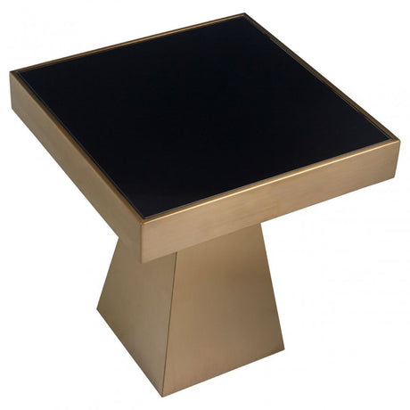 Carlox Square Gold Finish Side Table, Gold