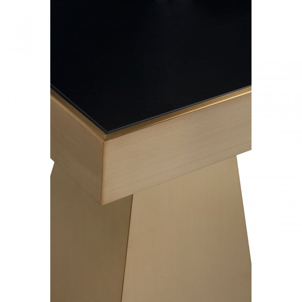 Carlox Square Gold Finish Side Table, Gold