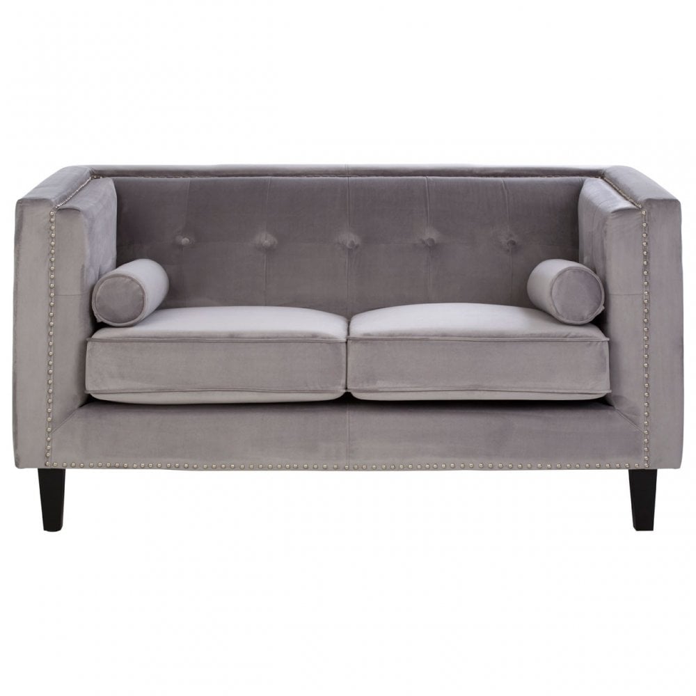 Felisa 2 Seat Grey Velvet Sofa, Grey
