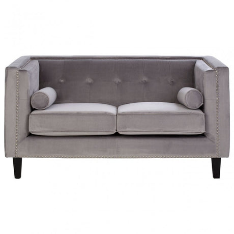 Felisa 2 Seat Grey Velvet Sofa, Grey