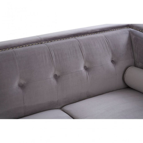 Felisa 2 Seat Grey Velvet Sofa, Grey