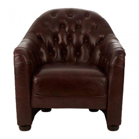 Victor Classic Armchair with Buttoned Back, Brown