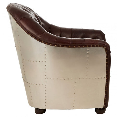Victor Classic Armchair with Buttoned Back, Brown