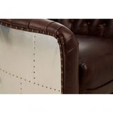 Victor Classic Armchair with Buttoned Back, Brown