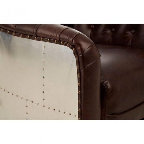 Victor Classic Armchair with Buttoned Back, Brown