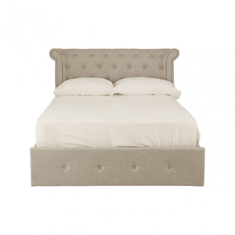 Edison Light Grey Double Ottoman Bed, Grey
