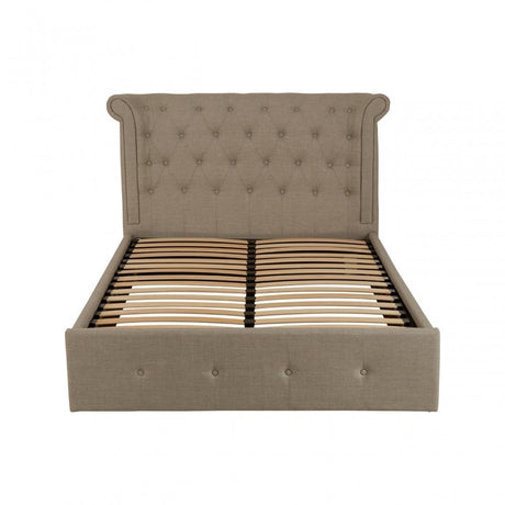Edison Light Grey Double Ottoman Bed, Grey