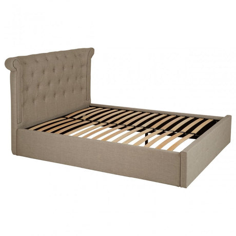 Edison Light Grey Double Ottoman Bed, Grey