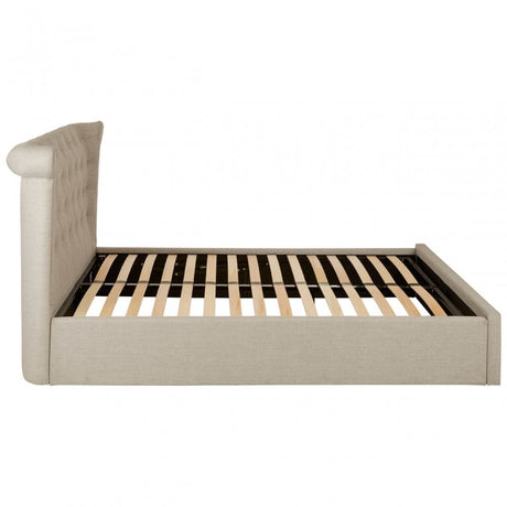 Edison Light Grey Double Ottoman Bed, Grey