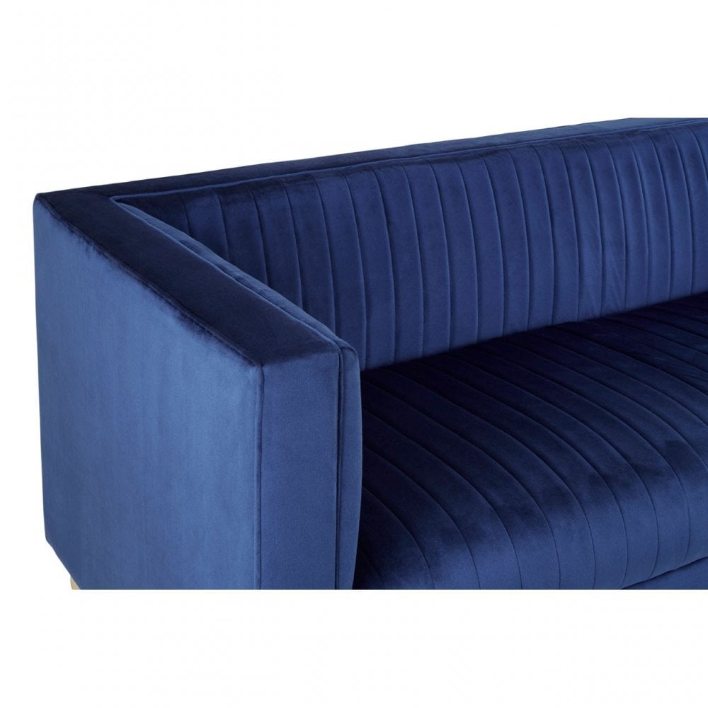 Opal 3 Seat Deep Blue Sofa, Blue
