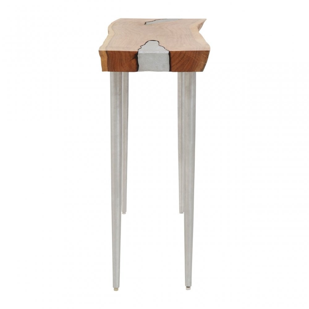 Almora Console Table with Acacia Top, Brown