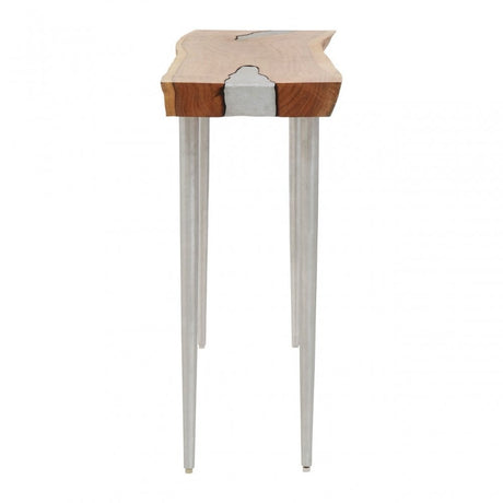 Almora Console Table with Acacia Top, Brown