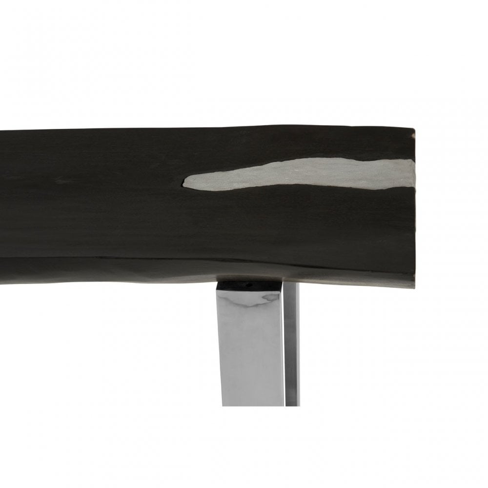 Asamra Console Table with Black Top, Black