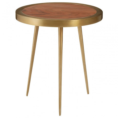 Almora Small Round Side Table , Gold