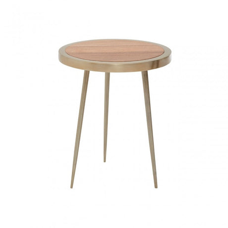 Almora Small Round Side Table , Gold