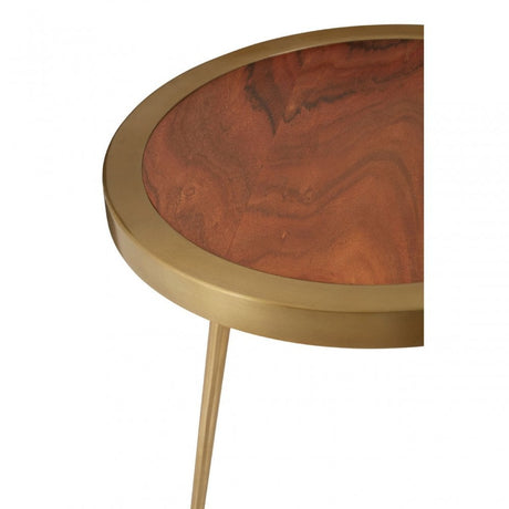 Almora Small Round Side Table , Gold