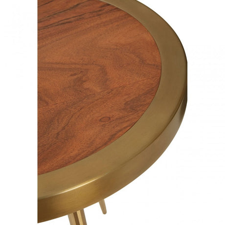 Almora Small Round Side Table , Gold
