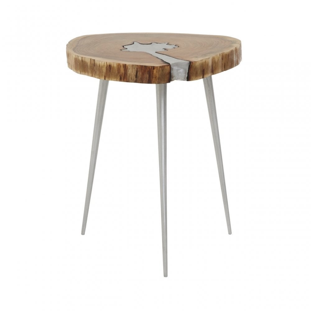 Almora Side Table, Silver