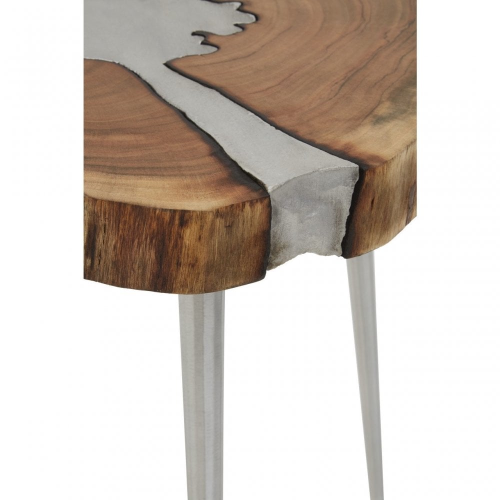 Almora Side Table, Silver