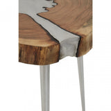 Almora Side Table, Silver