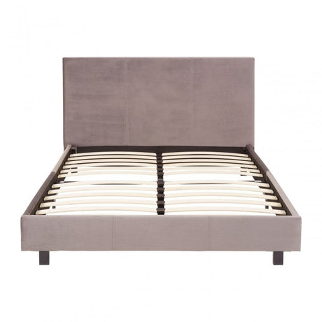 Napoli Bed In Box In Brushed Steel Velvet, Grey