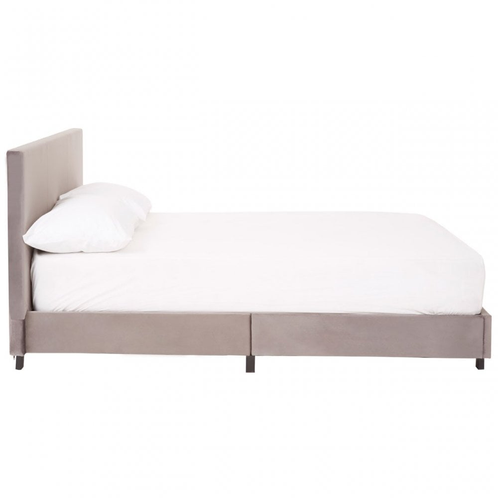 Napoli Bed In Box In Brushed Steel Velvet, Grey