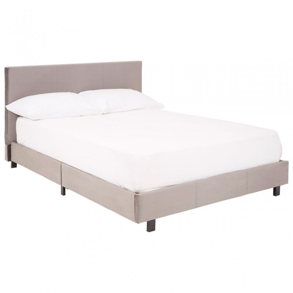 Napoli Bed In Box In Brushed Steel Velvet, Grey