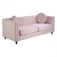 Farah 3 Seat Pink Velvet Sofa, Pink