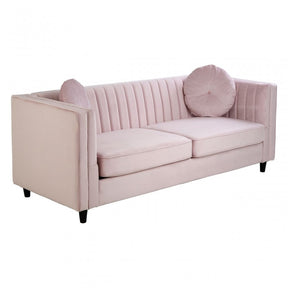 Farah 3 Seat Pink Velvet Sofa, Pink