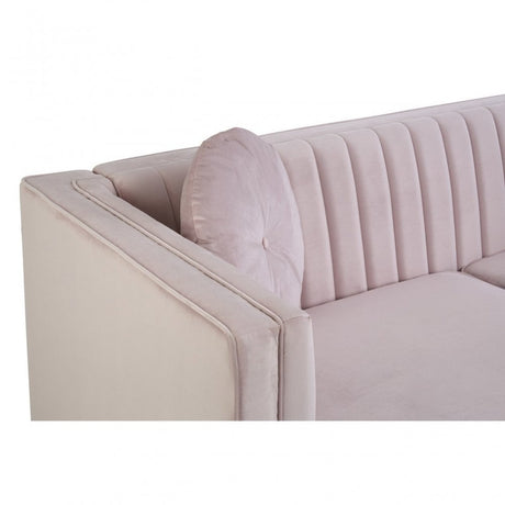 Farah 3 Seat Pink Velvet Sofa, Pink