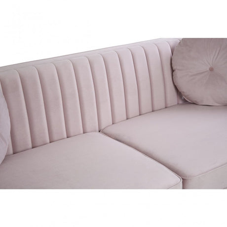 Farah 3 Seat Pink Velvet Sofa, Pink