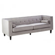 Felisa 3 Seat Grey Velvet Sofa, Grey
