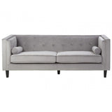 Felisa 3 Seat Grey Velvet Sofa, Grey
