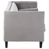 Felisa 3 Seat Grey Velvet Sofa, Grey