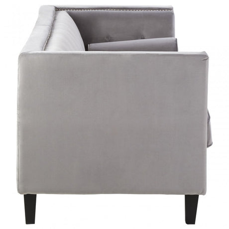 Felisa 3 Seat Grey Velvet Sofa, Grey
