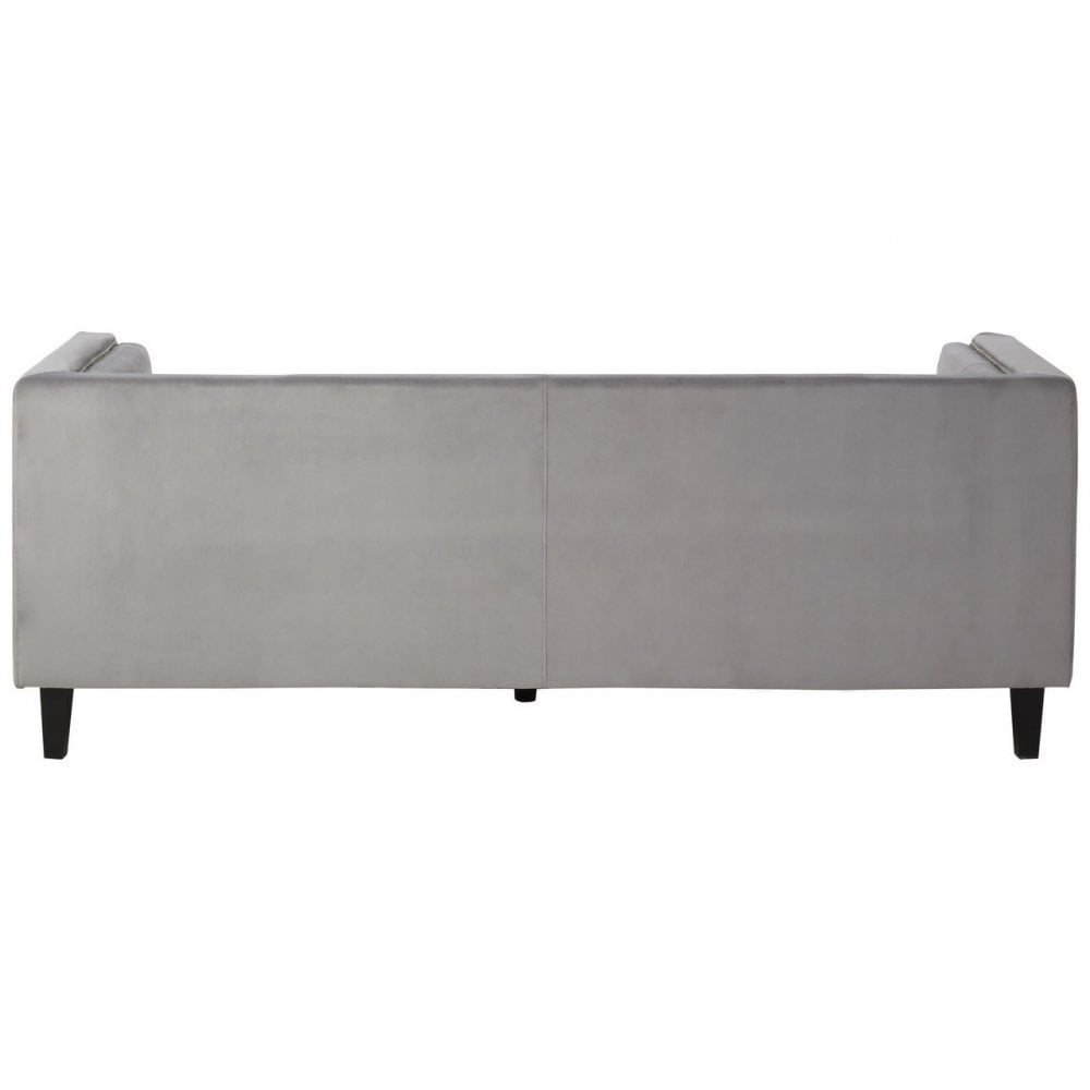 Felisa 3 Seat Grey Velvet Sofa, Grey
