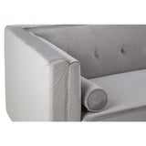 Felisa 3 Seat Grey Velvet Sofa, Grey