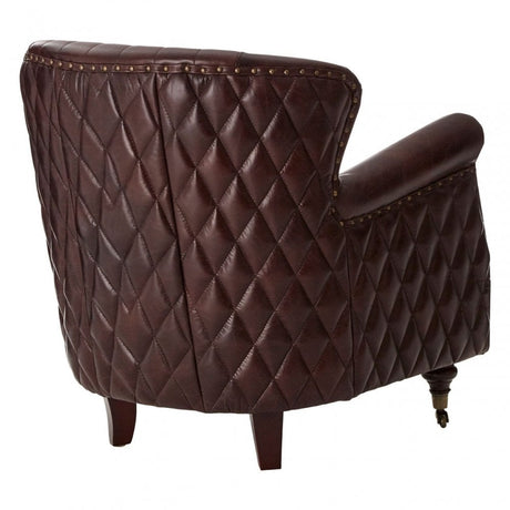 Victor Coffee Leather Winged Armchair, Brown